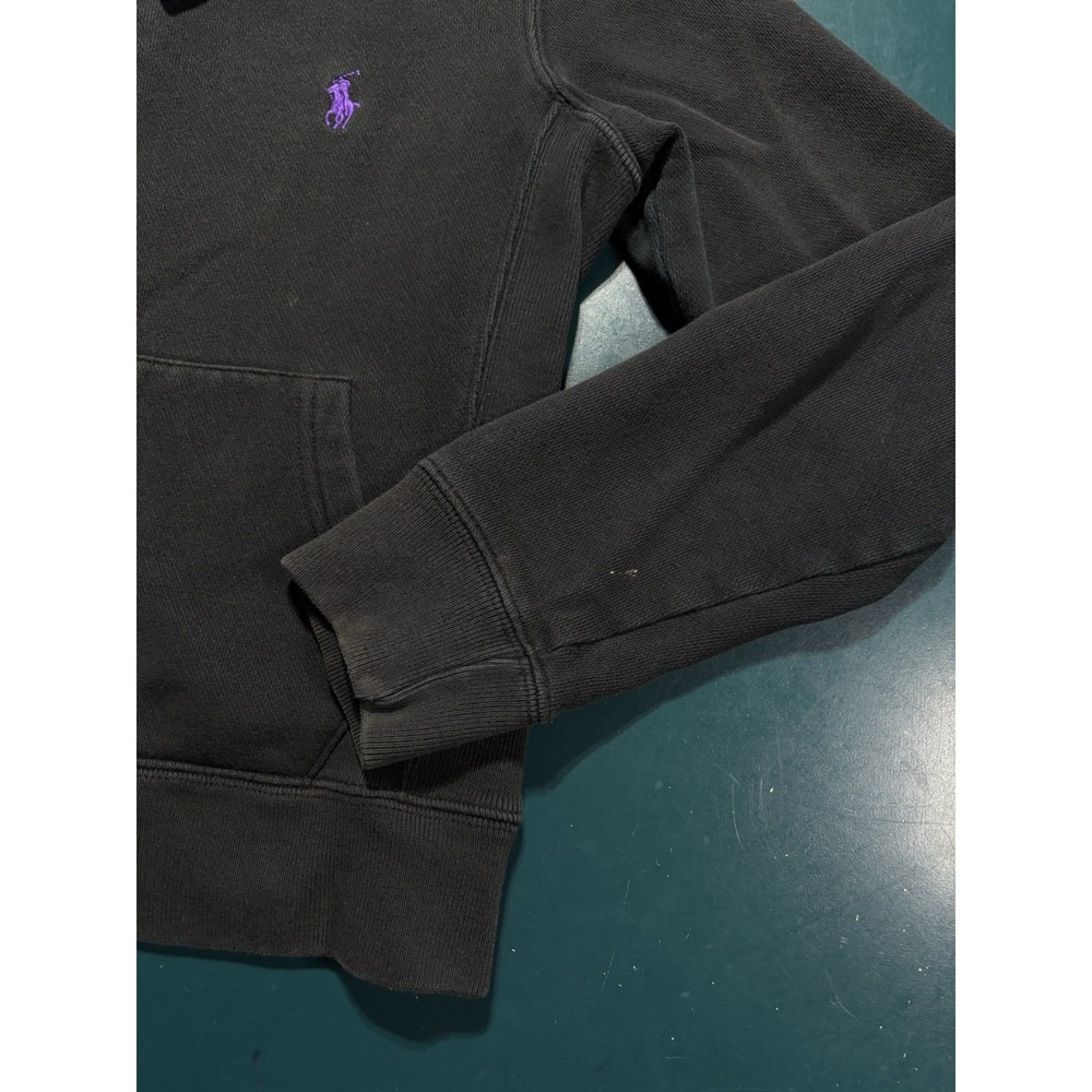 Polo Ralph Lauren Sport Full Zip Hoodie Sweatshirt Women's Medium Black Cropped - Picture 6 of 10